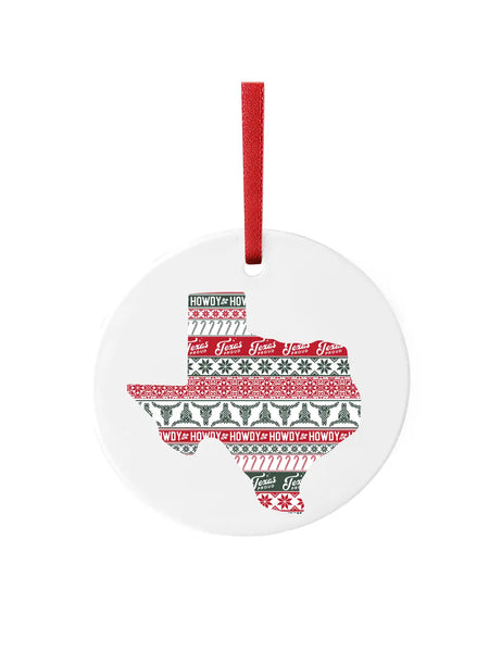 Texas Sweater Print Ceramic Ornament