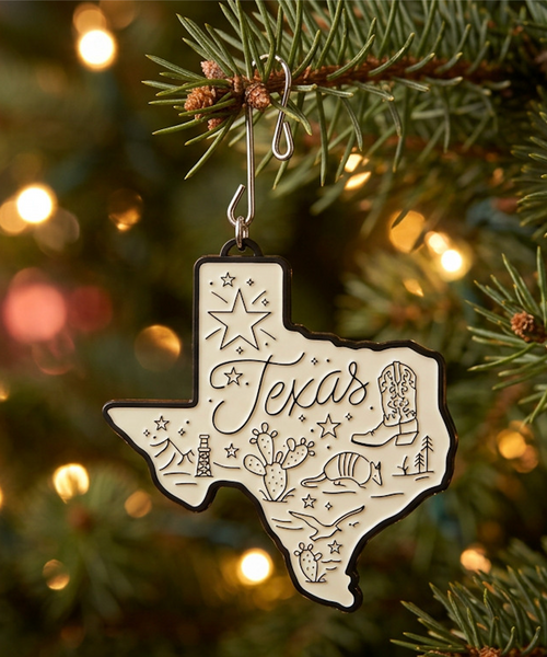 Around Texas Metal Alloy Keepsake Ornament