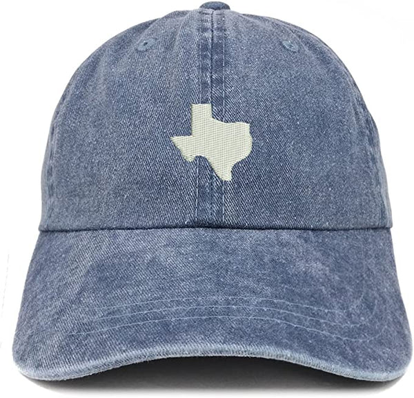 Texas Embroidered Washed Cotton Adjustable Cap
