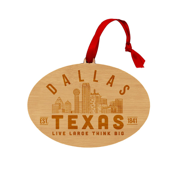 Dallas Texas Wooden Ornament