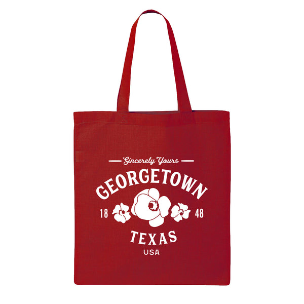 Georgetown Texas Tote Bag - Poppies