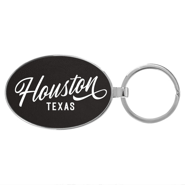 Houston Texas Script Keychain