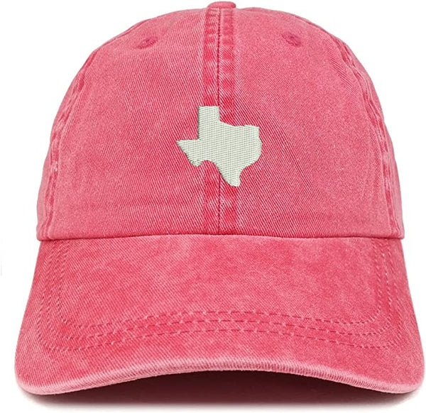 Texas Embroidered Washed Cotton Adjustable Cap