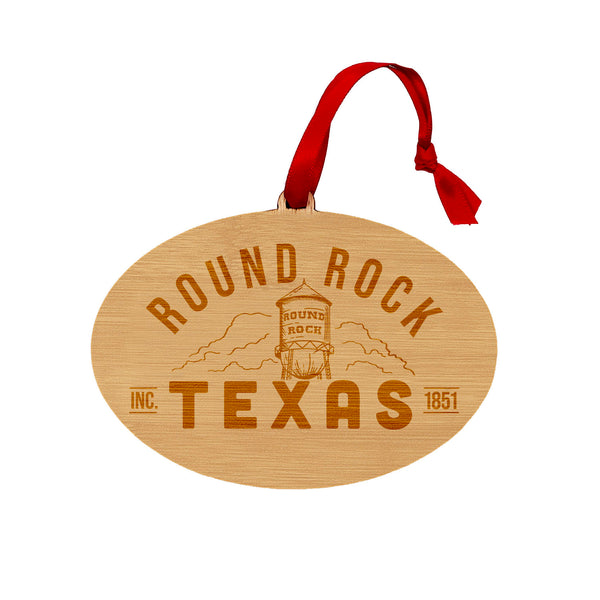 Round Rock Texas Wooden Ornament