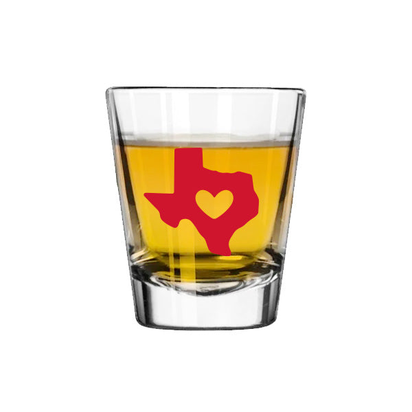 Texas Heart Shot Glass