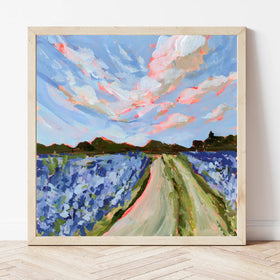 Texas Bluebonnets Road Fine Art Print