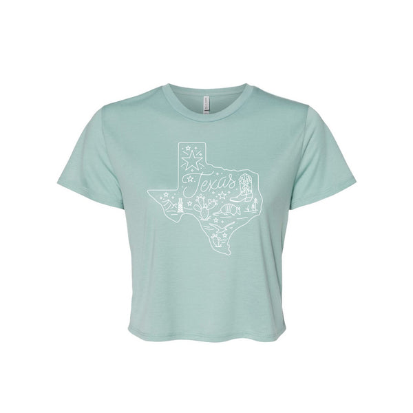 Around Texas Flowy Crop Tee