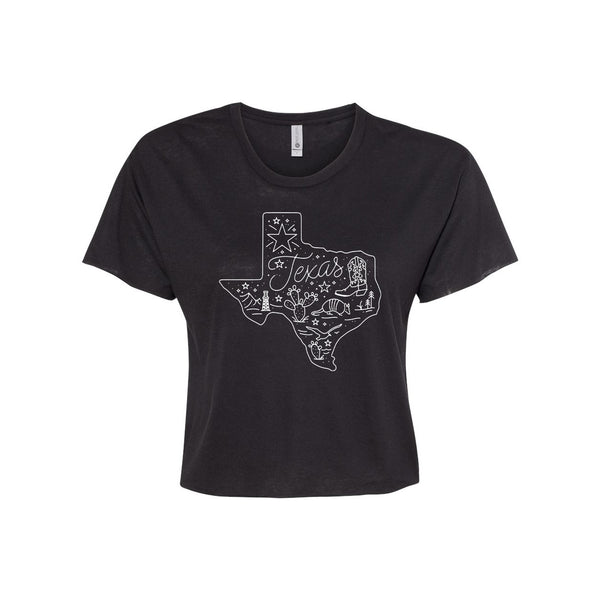 Around Texas Flowy Crop Tee