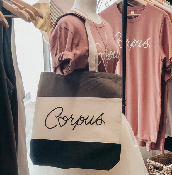 Tri-Color Corpus Heart Beach Tote