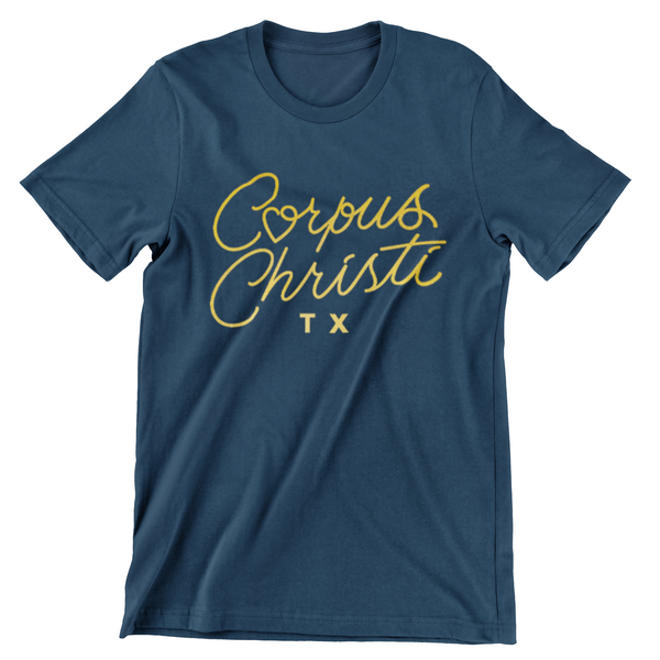 Corpus Christi Heart T-Shirt - Metallic Gold